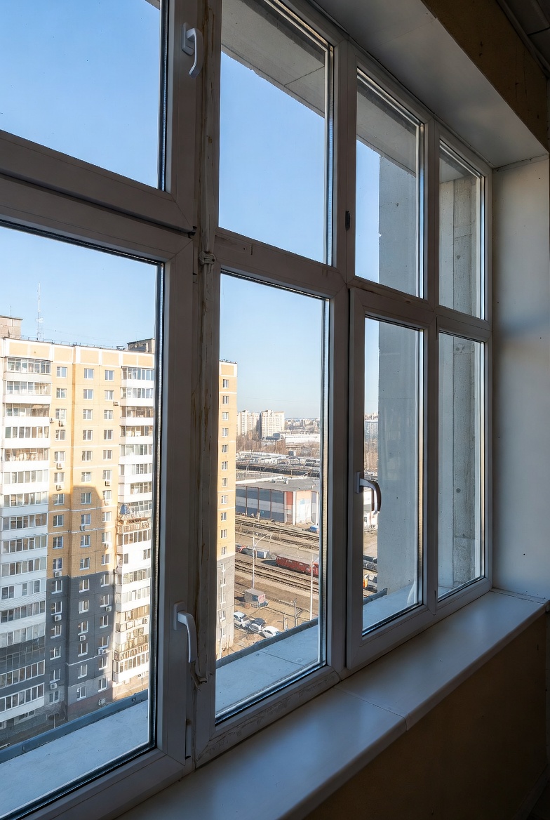 Современные тёплые пластиковые окна в новосибирской квартире зимой